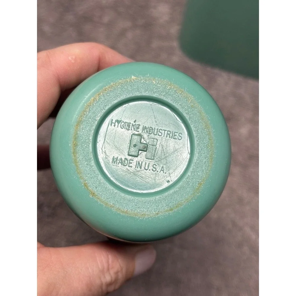 Vintage Hygiene Industries Seafoam Green Tissue Box Cover Tumbler MCM Set